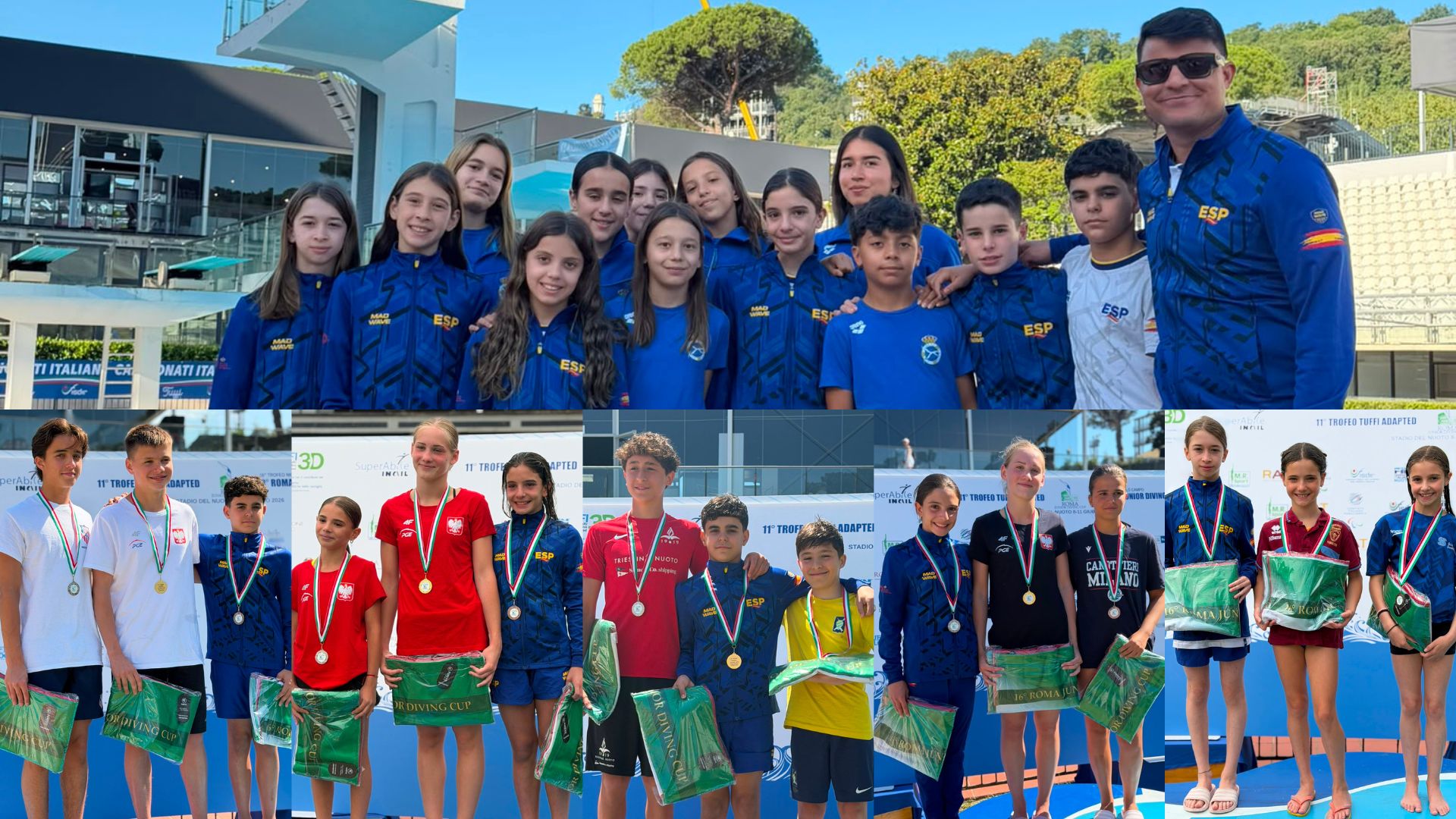 Los saltadores del Real Canoe conquistan la Roma Junior Diving Cup